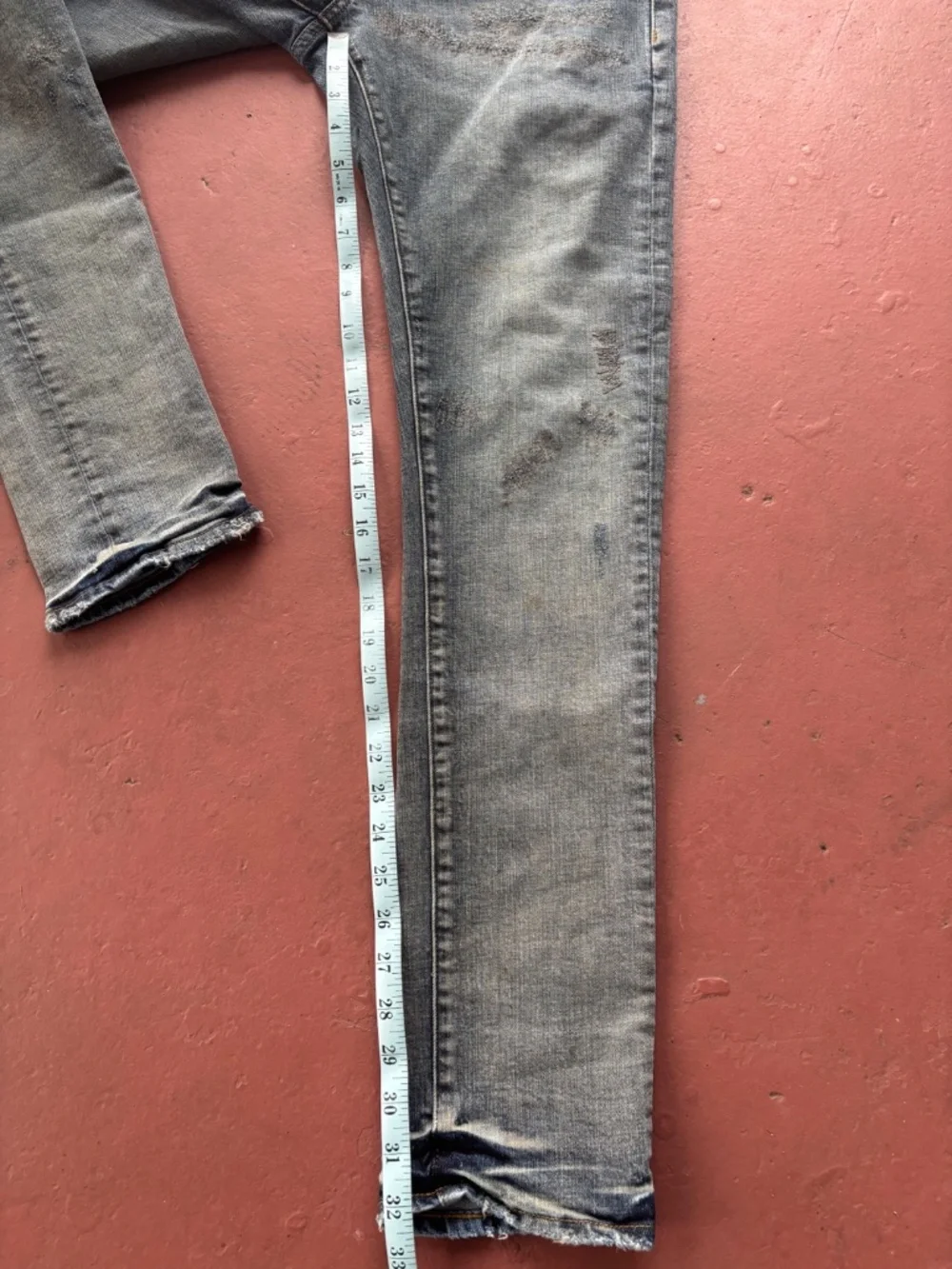 Purple Brand P001‎ Low Rise Slim Jeans Indigo 32 distressed